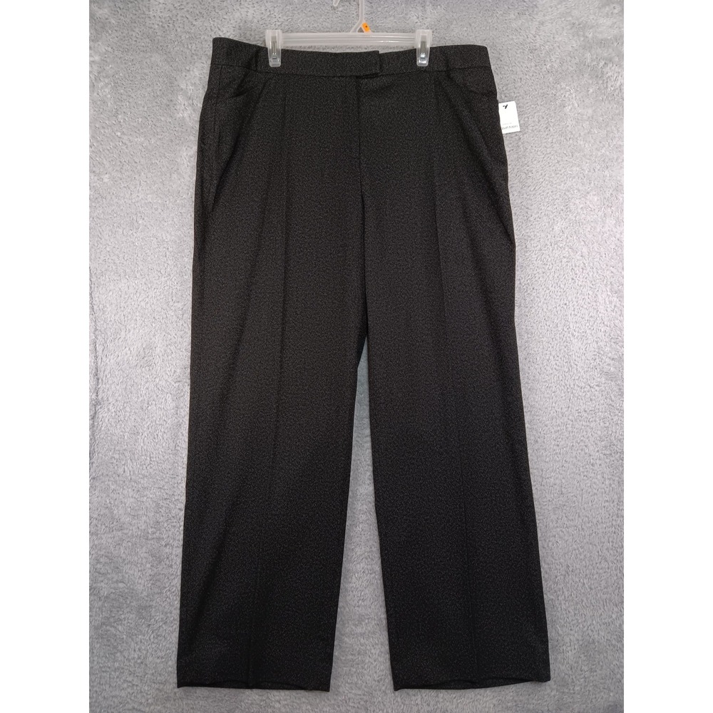 Calvin Klein Pants Women 18W (40x31) Black NWT Straight Trousers Stretch Dress